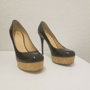 Giuseppe Zanotti Black Round Toe Cork High Heels